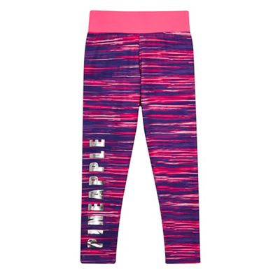 Girls' pink space dye leggings